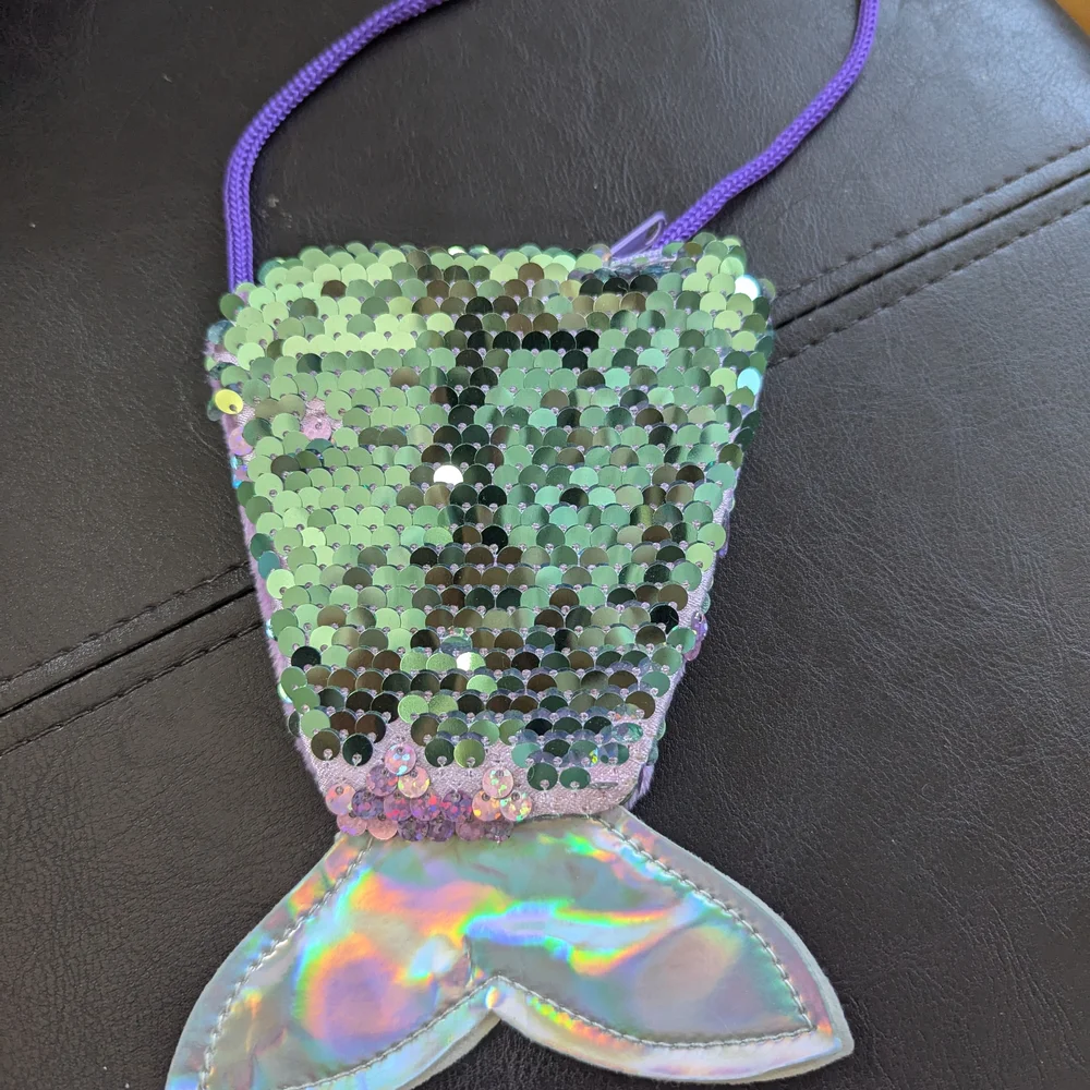 Purple Flip Sequin Mermaid Tail Mini Purse Nwot Party Going Out Little Girl's